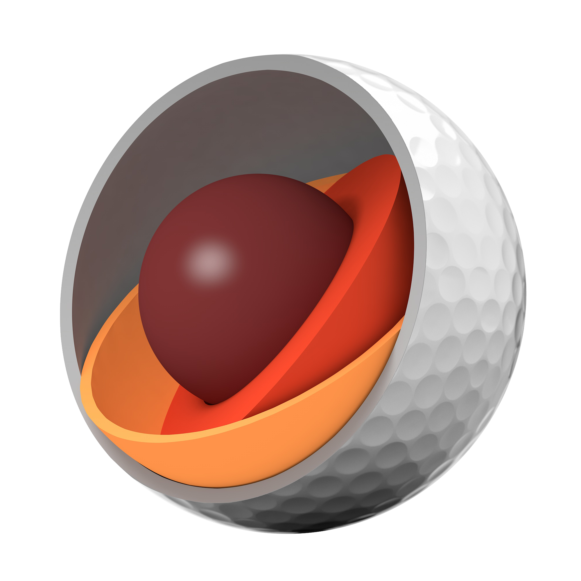 Inside of a golf ball